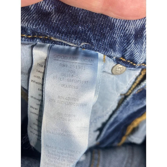 NWT Good American Good Boy Side Frayed Straight Leg Jeans-sz 25 - Picture 10 of 10